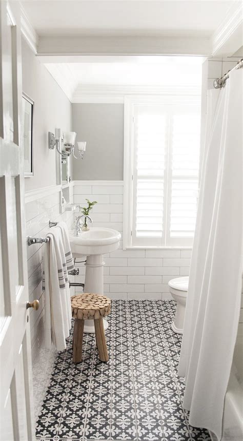 Design ideas for a transitional 3/4 bathroom in seattle with shaker cabinets, black cabinets, an alcove tub, a shower/bathtub combo, white tile, subway tile, grey walls, marble floors, an undermount sink, marble benchtops, grey floor and a shower curtain. 50+ Subway Tile Ideas + Free Tile Pattern Template ...