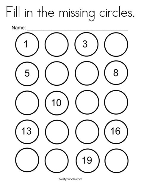 A very simple tool to help pupils with the correct numbers spelling. Fill in the missing circles Coloring Page - Twisty Noodle