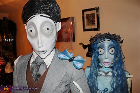 Dress up your partner in these matching halloween outfits and confess your undying lov Homemade Corpse Bride and Groom Couple Costume - Photo 5/5