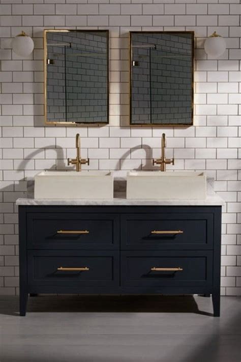 Two drawers and center storage plus lower shelving provide plenty of space for toiletries and towels. Rohe Vanity Unit (Double) with Honed Carrara Marble Top ...