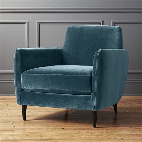 Safavieh stazia wingback accent chair in navy. Parlour Light Blue Velvet Chair + Reviews | Blue velvet chairs, Velvet living room, Blue chair