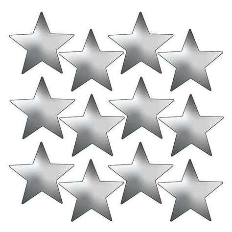 Silver Star Stickers Metallic X 140 18mm Rewards