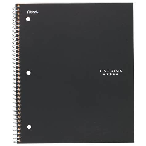 Five Star Notebook 1 Subject College Ruled Black 11255 Walmart