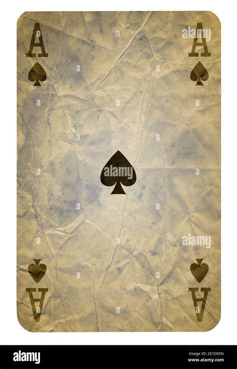 Vintage Playing Cards Of Spades Suit Isolated On White Background