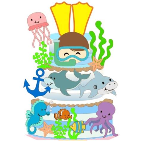 Topo De Bolo Fundo Do Mar Para Imprimir