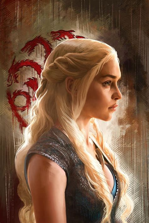 Game Of Thrones Art Poster Daenerys Targaryen Exclusive Art New Usa Ebay
