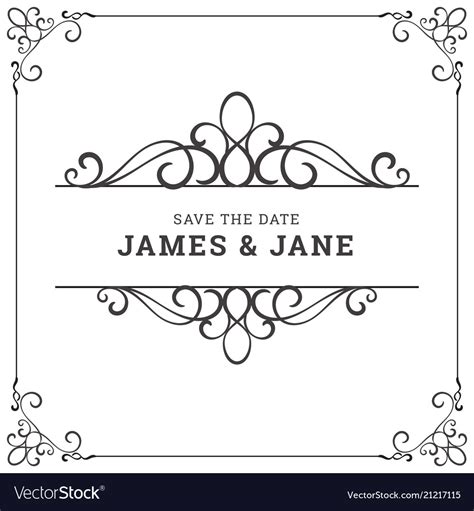 Download Wedding card frame border Royalty Free Vector Image