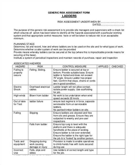 Free Sample Blank Assessment Forms In Pdf Ms Word Excel