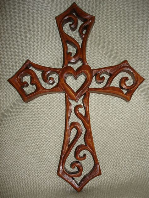 Wooden Cross Handmade Cross Wood Carving Cross Christmas Cross
