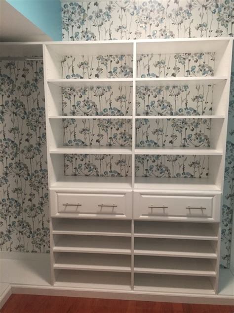 Wallpaper Accent Wall In Closet Transitional Closet Dc Metro By
