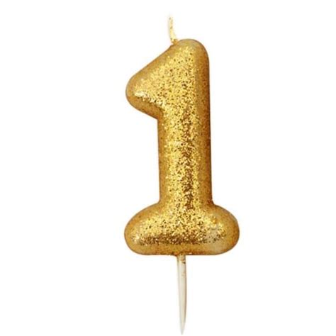 Number 1 Gold Glitter Candle 1st Birthday Candles Birthday Etsy