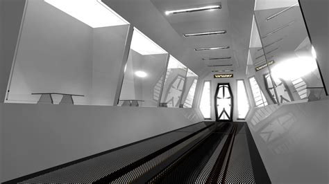 Mikey C In 3d Futuristic Hallway