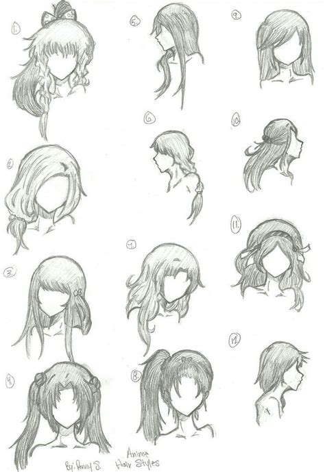 There are no better straight hairstyles for long hair than ponytails. Some hair styles too draw | How to draw hair, Anime hair ...