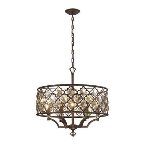 Our unique collection of pendant light shades includes quatrefoil, cube, cone, and cylinder shapes, as well as shades layered with geometric grills, industrial wire, and double shades. Elk Lighting Armand 6 Light Drum Pendant & Reviews | Wayfair