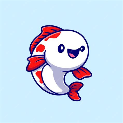 Premium Vector Cute Koi Fish Cartoon Vector Icon Illustration Animal