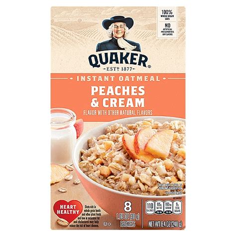 Quaker Peaches And Cream Instant Oatmeal