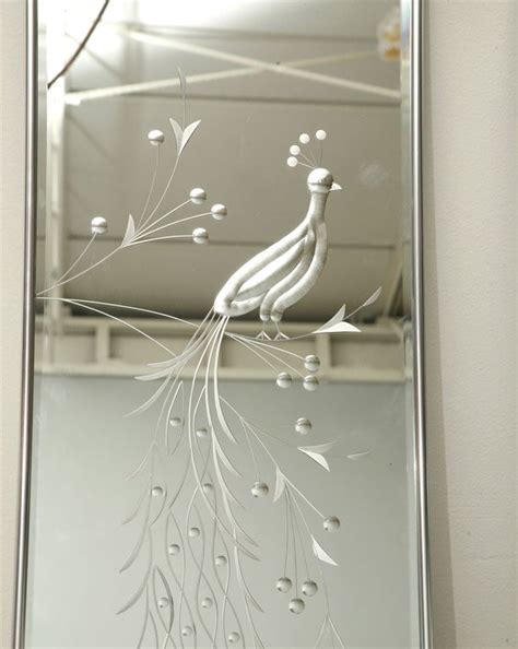 pair of 50 s peacock etched mirrors at 1stdibs vintage etched peacock mirror vintage peacock