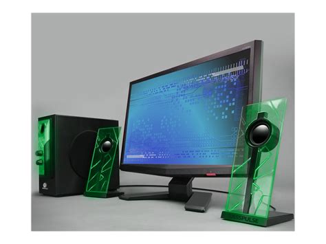 Gogroove Basspulse Computer Speakers Stereo Sound System With Green Led