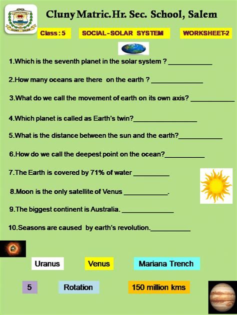 5th Grade Science Worksheets Word Lists And Activities Worksheets