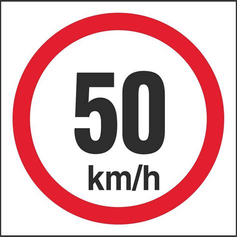 Rus 043 Speed Limit 50kmh Regulatory Traffic Road Safety Signs