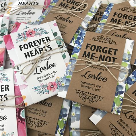 Personalized Memorial Forget Me Not Seed Packets And Wildflower Seed