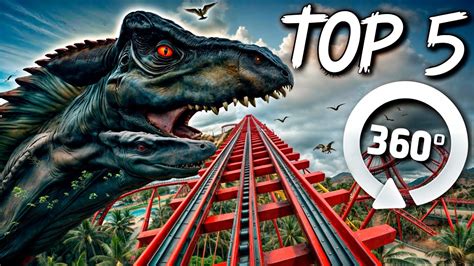 Thrilling 360 Vr Adventure Top 5 Dinosaurs Roller Coaster Youtube