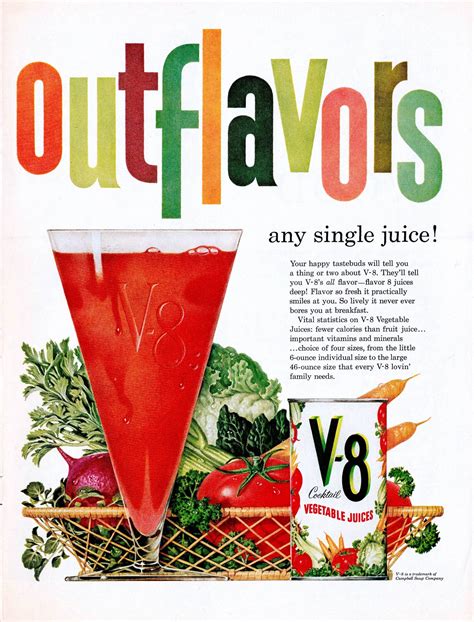 1950s V8 Juice Advertisement 11x14 Vintage Food Ad Poster Etsy