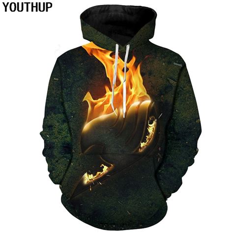 Us.romwe.com has been visited by 10k+ users in the past month YOUTHUP 2019 Fire 3d Hoodies Male Cool 3d Print Anime ...
