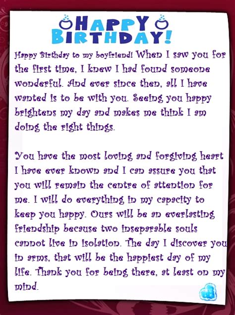 Below, are some excellent birthday letters for boyfriend you can choose from by only looking for the exact one that matches those feelings in your heart. A Sweet Happy Birthday Letter to My Boyfriend | Words of ...