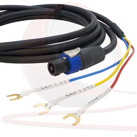 Rel 3 Wire Sub Speaker Cable Neutrik Speakon To Spade End Sub Ebay