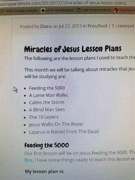 Miracles Of Jesus Miracles Of Jesus Lesson Plans Religious Education