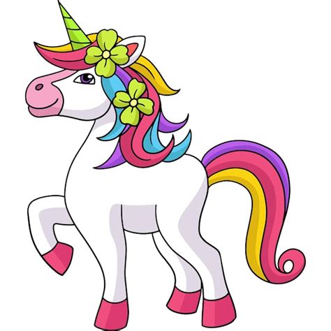 Premium Vector Beautiful Unicorn Cartoon Colored Clipart
