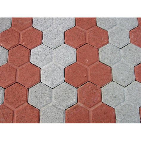 Red & Grey Concrete Interlocking Tiles, Thickness: 14mm+, Size: Small
