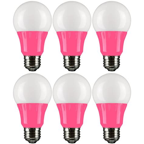 Sunlite 22 Watt Equivalent A19 Led Pink Light Bulbs Medium E26 Base In