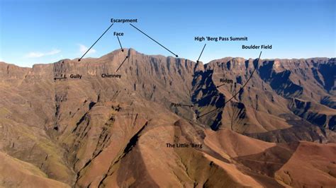 Drakensberg Mountain Features Peak High Mountaineering