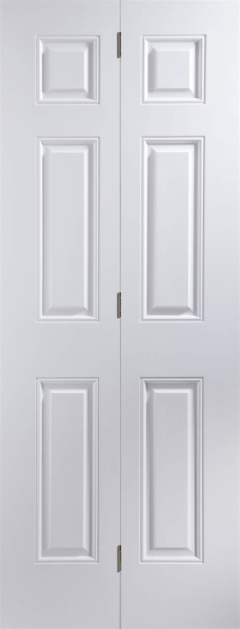 6 Panel Primed White Internal Bi Fold Door Set H1950mm W750mm