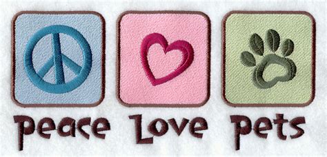 Love animals ,love pets ,love peace! Machine Embroidery Designs at Embroidery Library ...
