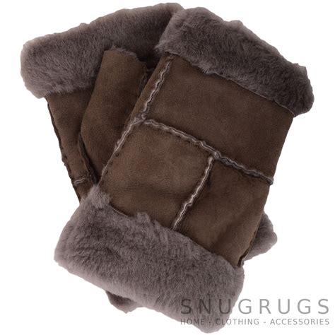 Ladies 100 Genuine Sheepskin Fingerless Gloves Ebay