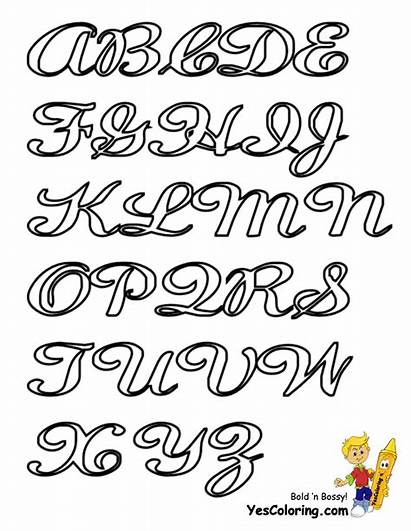 Letters Alphabet Cursive Drawing Outs Pages Fonts