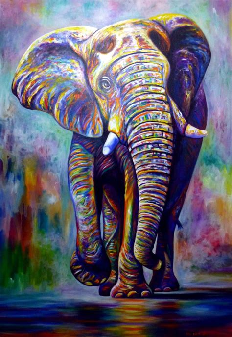 Elephant Acrylic Painting Canvas Painting Elephant Etsy Elephant