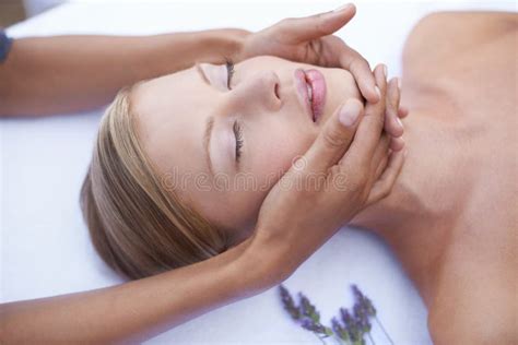 Relax Stress Relief And Facial Massage Woman In Spa For Health Wellness And Luxury Holistic