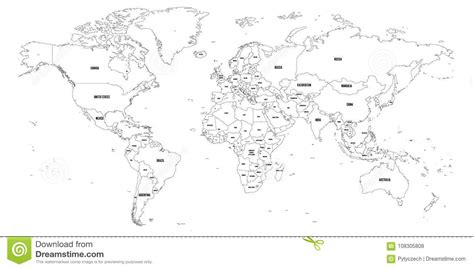 Download Black Outline Vector Map Of World Stock Vector ...