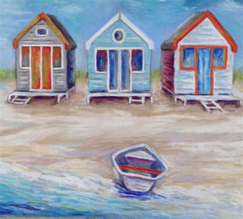 Beach Huts Painting By Kay Moore Artfinder