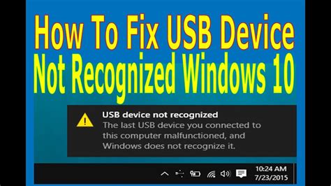 How To Fix Usb Device Not Recognized Proven Method In Windows 10 Youtube