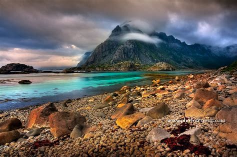 Scene Near Henningsvaer Lofoten Islands Norway Scenic Landscape