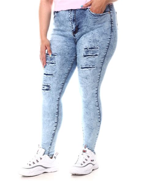 Buy Acid Wash High Waisted Ripped Skinny Jeans Plus Women S Bottoms