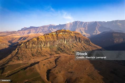 Aerial View Of Cathedral Peak In Drakensberg Mountains At The Lesotho