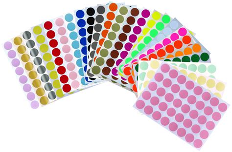 Colored Dot Stickers 34 Inch All Purpose Labels In 24 Colors 19mm 1