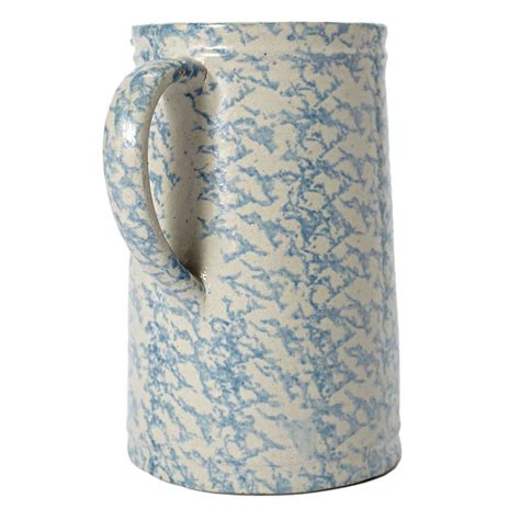 Wide Mouth Spongeware Pitcher at 1stdibs