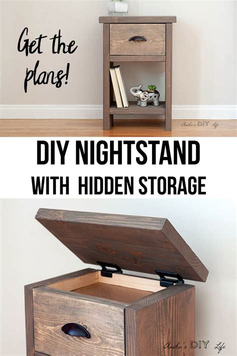 Easy Diy Nightstand With Hidden Compartment Diy Nightstand Bedside Table Diy Woodworking